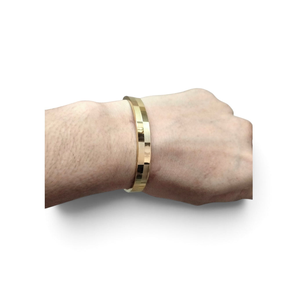 Men's Premium Gold-Plated Openable Geometric Block Kada