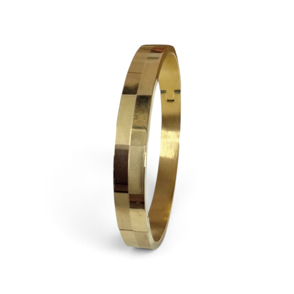 Men's Premium Gold-Plated Openable Geometric Block Kada