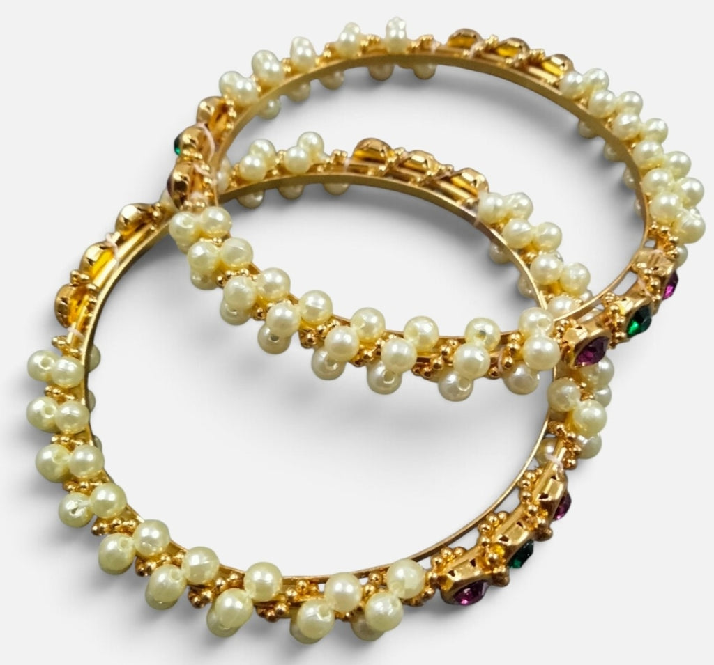 Handmade pearls bangles pack_of_2