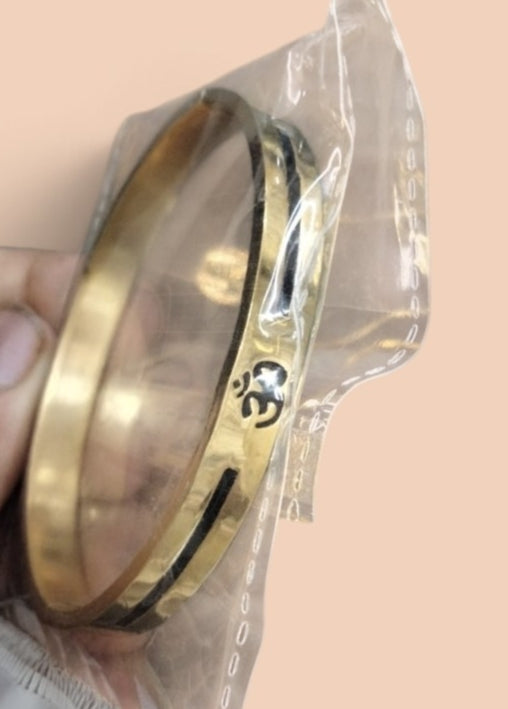 Men's Premium Gold-Plated Openable Spiritual Om Kada
